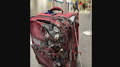 Destroyed luggage from the airport. (Reddit/@an0nym0ose) Destroyed luggage from the airport. (Reddit/@an0nym0ose)