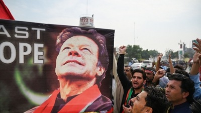 Imran Khan: Supporters of former Pakistani prime minister Imran Khan, take part in a protest. (AFP) Imran Khan: Supporters of former Pakistani prime minister Imran Khan, take part in a protest. (AFP)