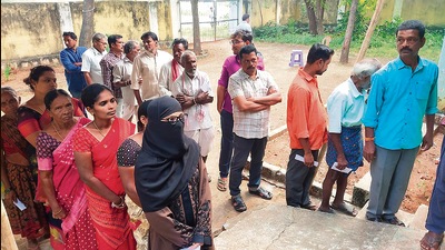 The highest turnout (98.21%) was recorded at Jakkalavarigudem polling station in Munugode block, while the lowest(82.62%) was reported at a polling station in Damera Bheemanapally of Marriguda block.