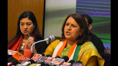 AICC national spokesperson Supriya Shrinate in Shimla on Friday. (Deepak Sansta/HT) AICC national spokesperson Supriya Shrinate in Shimla on Friday. (Deepak Sansta/HT)