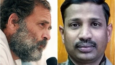 Congress MP Rahul Gandhi and Col Santosh Babu Congress MP Rahul Gandhi and Col Santosh Babu