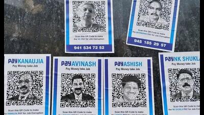 The posters that have come up on the AU campus and its vicinity. (HT Photo)