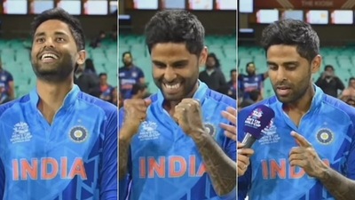 Suryakumar Yadav was clearly over the moon (ICC/Screengrab) Suryakumar Yadav was clearly over the moon (ICC/Screengrab)