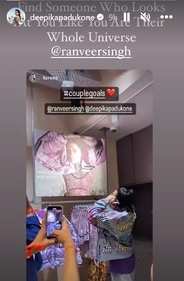 Deepika Padukone reacts to Ranveer Singh's gesture. Deepika Padukone reacts to Ranveer Singh's gesture.