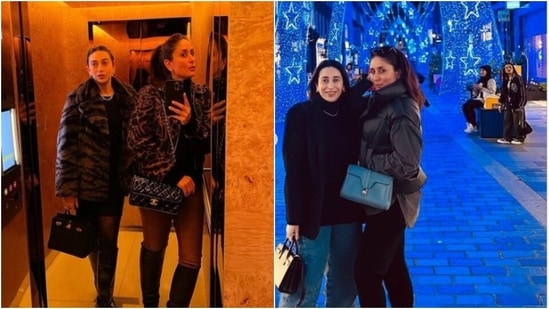 Glam sisters Kareena Kapoor and Karisma Kapoor twin in animal prints(Instagram/@kareenakapoorkhan)