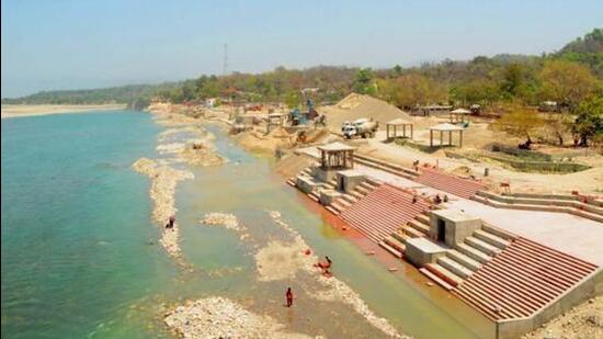 A stretch of a clean River Ganga in Haridwar following the Namami Gange initiative of the central government. (Rameshwar Gaur/ HT File Photo)
