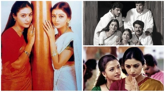 Tabu and Aishwarya Rai in stills from Kandukondain Kandukondain.