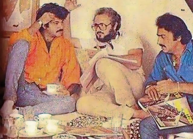 With Anil Kapoor, who made his debut with Umesh’s Hamare Tumhare, and Gulshan Grover With Anil Kapoor, who made his debut with Umesh’s Hamare Tumhare, and Gulshan Grover