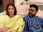 Shweta Bachchan and Abhishek Bachchan during their recent Bhai Dooj celebrations in Mumbai.