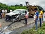 Spot photo on National Highway 48, where Cyrus Mistry and Jehangir Pandole died in a car accident on September 4, Spot photo on National Highway 48, where Cyrus Mistry and Jehangir Pandole died in a car accident on September 4,