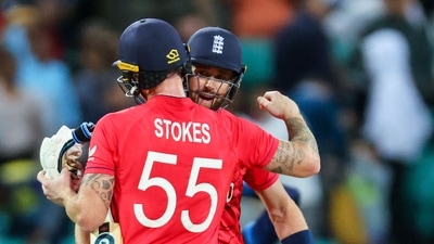 Stokes celebrates with Woakes after winning the match (Getty) Stokes celebrates with Woakes after winning the match (Getty)