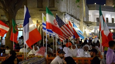 People sit on a terrace of an restaurant at Souq Waqif, a traditional marketplace, ahead of the FIFA World Cup 2022 soccer tournament, in Doha, Qatar November 4, 2022.   REUTERS/Stringer (REUTERS)