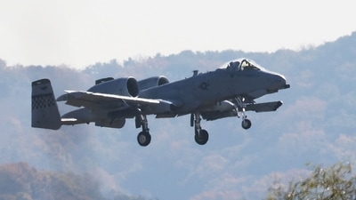 A US Air Force A-10 Thunderbolt attack aircraft flies on final to land at the Osan Air Base in Pyeongtaek on Friday as South Korea and US agreed to extend a joint aerial drill called "Vigilant Storm." (AFP) A US Air Force A-10 Thunderbolt attack aircraft flies on final to land at the Osan Air Base in Pyeongtaek on Friday as South Korea and US agreed to extend a joint aerial drill called "Vigilant Storm." (AFP)
