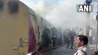 The fire erupted in the luggage coach next to the engine of the Shalimar Express. (Twitter/ANI)