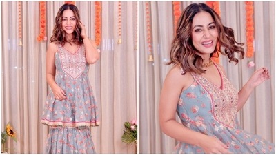 Hina Khan's love for traditional silhouettes is quite well known. It is her most favoured style statement while celebrating a festival or a bash with her friends from the industry or walking the red carpet. From sequinned georgette sarees to heavily-embellished lehengas to breezy cotton suit sets, Hina's wardrobe is full of beauteous ensembles. Even her latest photoshoot in a gharara set deserves all your attention. (Instagram) Hina Khan's love for traditional silhouettes is quite well known. It is her most favoured style statement while celebrating a festival or a bash with her friends from the industry or walking the red carpet. From sequinned georgette sarees to heavily-embellished lehengas to breezy cotton suit sets, Hina's wardrobe is full of beauteous ensembles. Even her latest photoshoot in a gharara set deserves all your attention. (Instagram)