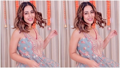 For the glam picks, Hina chose subtle smoky eye shadow, mauve pink lip shade, darkened brows, blushed cheeks, mascara on the lashes, kohl-lined eyes, sharp contouring and beaming highlighter. (Instagram) For the glam picks, Hina chose subtle smoky eye shadow, mauve pink lip shade, darkened brows, blushed cheeks, mascara on the lashes, kohl-lined eyes, sharp contouring and beaming highlighter. (Instagram)