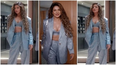 Desi Girl Priyanka Chopra serves a sultry boss babe look in a bralette and pantsuit set. (Instagram) Desi Girl Priyanka Chopra serves a sultry boss babe look in a bralette and pantsuit set. (Instagram)
