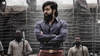 Yash in a still from KGF Chapter 2. Yash in a still from KGF Chapter 2.