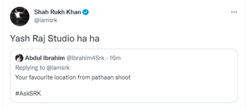 SRK's reply to a Twitter user. (Twitter/@iamsrk)