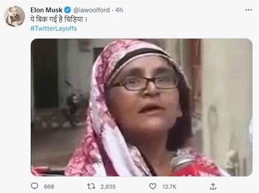The screenshot of the tweet from the now-suspended account. (Screengrab) The screenshot of the tweet from the now-suspended account. (Screengrab)