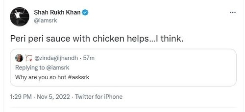 Shah Rukh Khan interacted with his fans on Twitter.