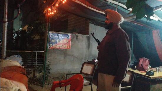A securityman deputed outside the residence of Gursimran Singh Mand in Ludhiana. (Image for representational purpose)