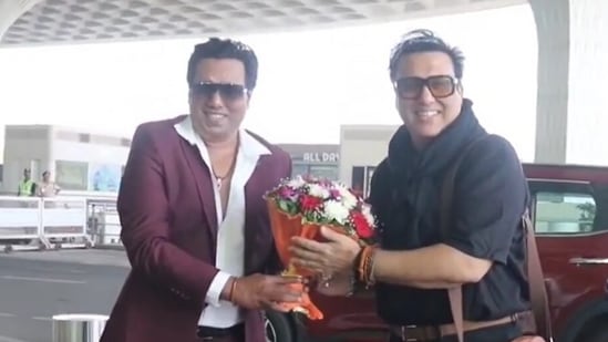 Govinda with his doppelganger in Mumbai. 