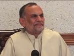 PTI leader Azam Khan Swati during the press conference.