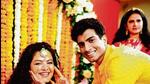 Palak Muchhal with brother Palash Muchhal during the Haldi ceremony Palak Muchhal with brother Palash Muchhal during the Haldi ceremony