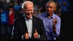 President Joe Biden (left) and former US president Barack Obama (right) rally for Pennsylvania Democratic Senate nominee John Fetterman and Democratic gubernatorial nominee Josh Shapiro at the Liacouras Center on Saturday in Philadelphia. (AFP) President Joe Biden (left) and former US president Barack Obama (right) rally for Pennsylvania Democratic Senate nominee John Fetterman and Democratic gubernatorial nominee Josh Shapiro at the Liacouras Center on Saturday in Philadelphia. (AFP)