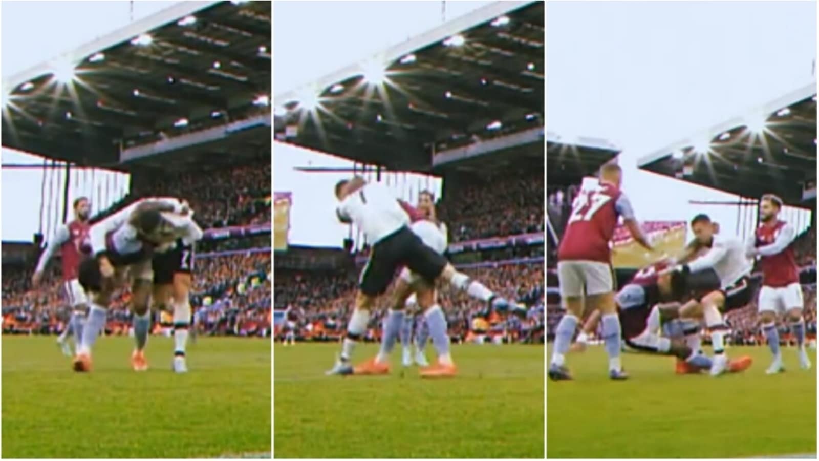 Watch: Ronaldo, Tyrone Mings get into ugly WWE-esque fight in Aston Villa vs Man Utd match, players forced to intervene