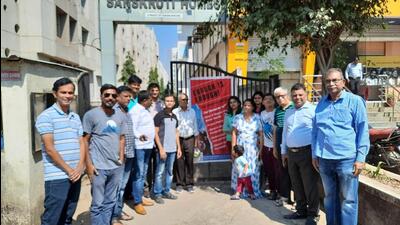 Members of Balewadi Residency Cooperative Housing Federation Limited . (HT PHOTO)