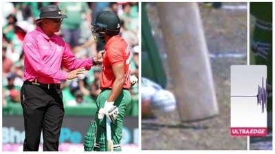 Shakib Al Hasan's controversial dismissal triggered a huge debate (Getty Images/ ICC screengrab) Shakib Al Hasan's controversial dismissal triggered a huge debate (Getty Images/ ICC screengrab)