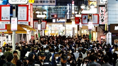 Japan: Security guards patrol to control crowds gathering to celebrate Halloween. (Reuters/ Representational)
