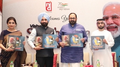 Rajeev Chandrasekhar launched two books on PM Modi's Governance in Dubai - 'Modi @ 20: Dreams Meet Delivery and Heartfelt and The Legacy of Faith' in the presence of Sheikh Mohammad Bin - Maktoum Bin Jumma Al - Maktoum, Chairman MBM Group and member of Dubai's Royal Family Rajeev Chandrasekhar launched two books on PM Modi's Governance in Dubai - 'Modi @ 20: Dreams Meet Delivery and Heartfelt and The Legacy of Faith' in the presence of Sheikh Mohammad Bin - Maktoum Bin Jumma Al - Maktoum, Chairman MBM Group and member of Dubai's Royal Family