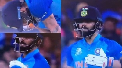 Virat Kohli was panting for breath for a while (Screengrab) Virat Kohli was panting for breath for a while (Screengrab)