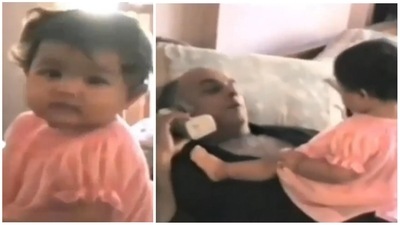Alia Bhatt and Mahesh Bhatt in stills from the old video. Alia Bhatt and Mahesh Bhatt in stills from the old video.