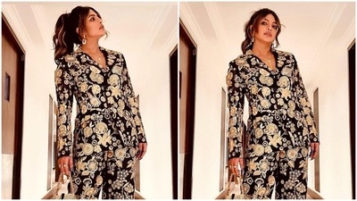 Priyanka Chopra is a megawatt style icon in floral couture powersuit. (Instagram) Priyanka Chopra is a megawatt style icon in floral couture powersuit. (Instagram)