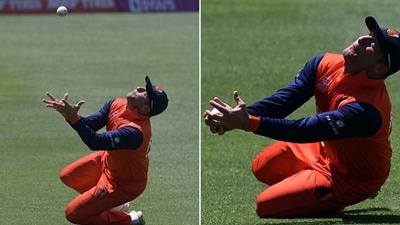 Roelof van der Merwe, 37, plucked a stunning catch (Getty Images) Roelof van der Merwe, 37, plucked a stunning catch (Getty Images)