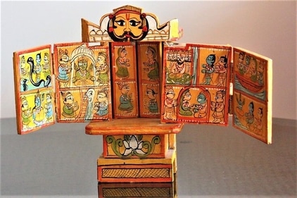 The roughly 500-year-old Kavad or Kawad art of Rajasthan is practised by Jangid Brahmins from Chittorgarh. (pinterest) The roughly 500-year-old Kavad or Kawad art of Rajasthan is practised by Jangid Brahmins from Chittorgarh. (pinterest)