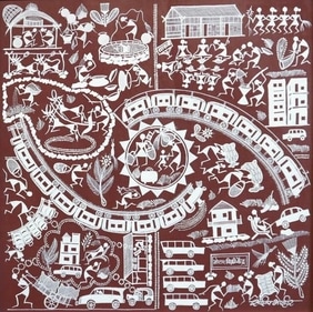 Warli art represents a range of journeys. (Sandeep Bhoir) Warli art represents a range of journeys. (Sandeep Bhoir)
