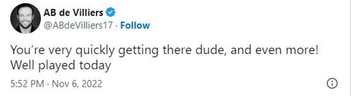 AB de Villiers' tweet on Suryakumar Yadav AB de Villiers' tweet on Suryakumar Yadav