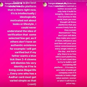 Kangana also criticised the verification process of Twitter. Kangana also criticised the verification process of Twitter.