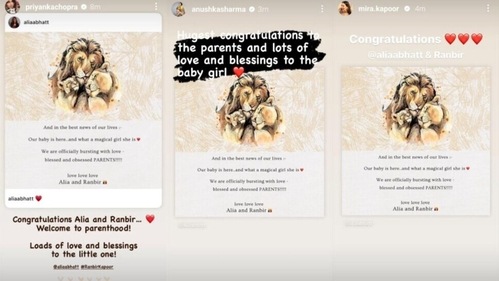 Priyanka Chopra, Anushka Sharma and Mira Rajput also congratulated the news parents. Priyanka Chopra, Anushka Sharma and Mira Rajput also congratulated the news parents.