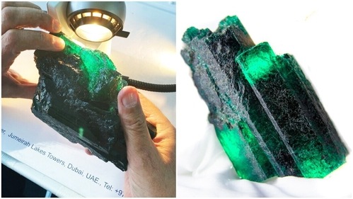 GWR uploaded this picture of world's largest emerald that was unearthed in Zambia. (Guinness World Records) GWR uploaded this picture of world's largest emerald that was unearthed in Zambia. (Guinness World Records)