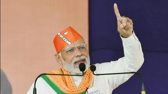 Prime Minister Narendra Modi on Sunday launched his poll campaign in Gujarat from the Adivasi belt of Kaprada with a new slogan, ‘We have made this Gujarat’ (Twitter/Bhupendra Patel) Prime Minister Narendra Modi on Sunday launched his poll campaign in Gujarat from the Adivasi belt of Kaprada with a new slogan, ‘We have made this Gujarat’ (Twitter/Bhupendra Patel)