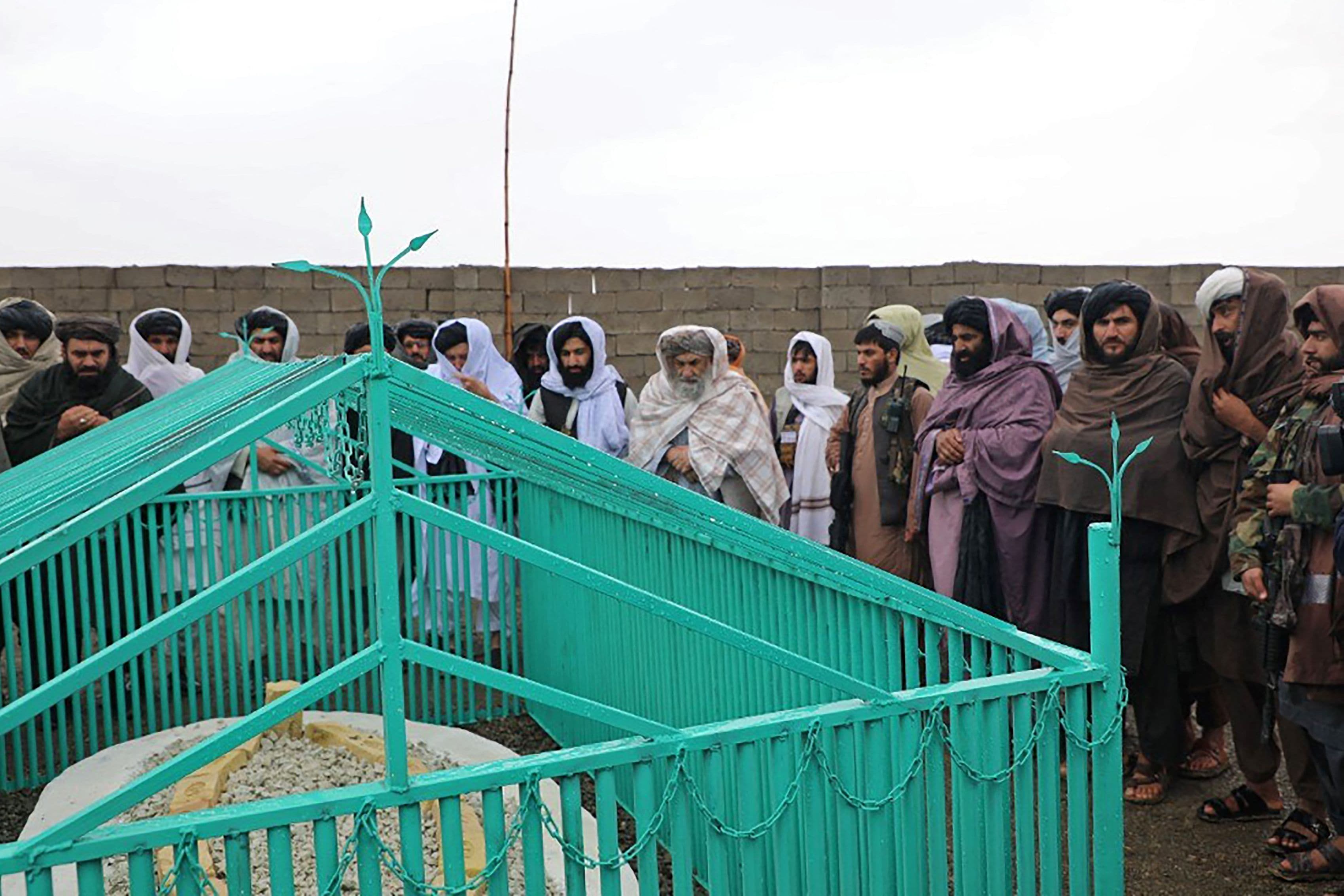 Taliban spokesman Zabihullah Mujahid told AFP Sunday that senior leaders of the movement attended a ceremony at his gravesite. (AFP PHOTO/Taliban Government) Taliban spokesman Zabihullah Mujahid told AFP Sunday that senior leaders of the movement attended a ceremony at his gravesite. (AFP PHOTO/Taliban Government)