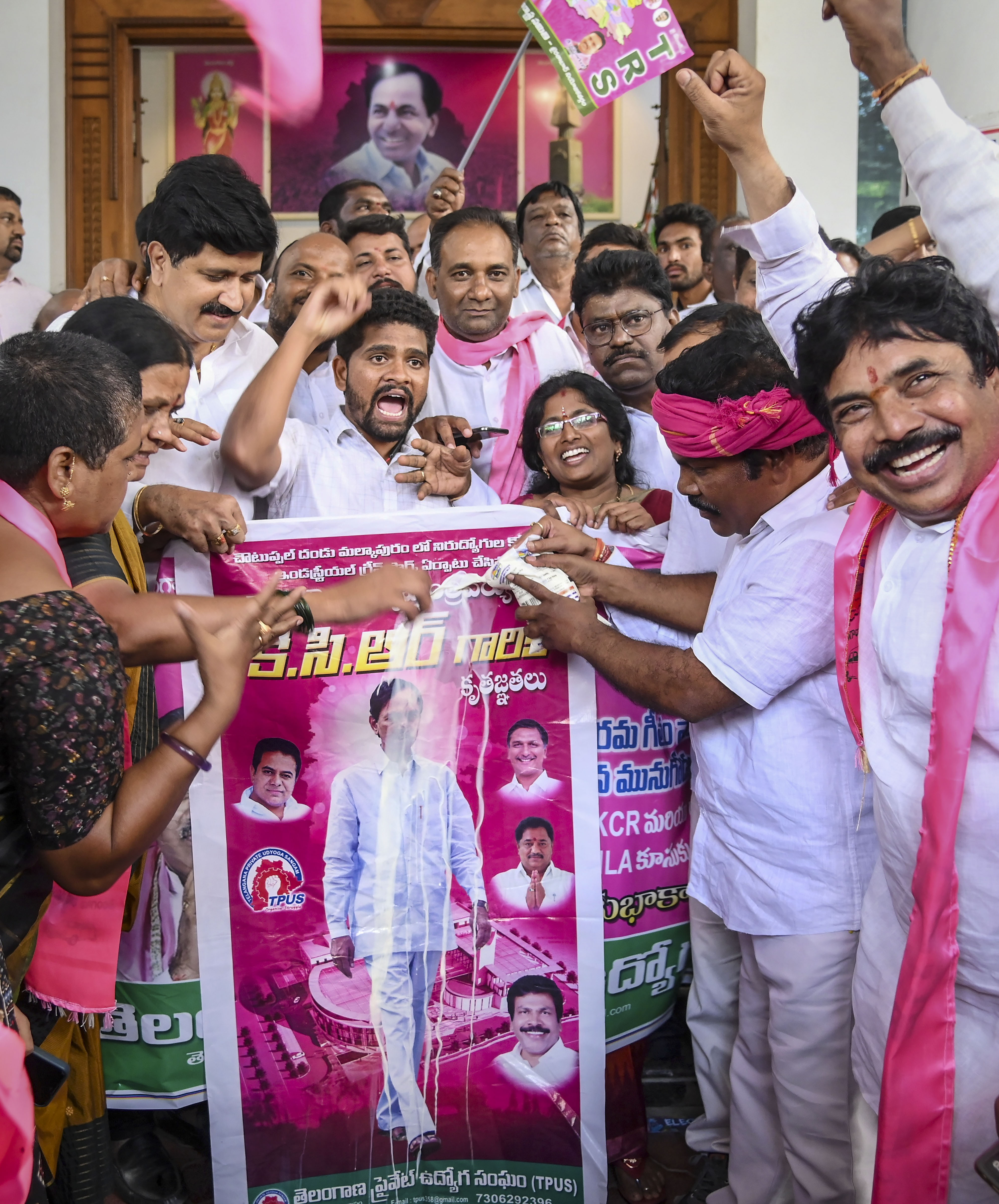 The ruling TRS in Telangana won the Munugode assembly, giving a fillip to the party before next year’s assembly election. (PTI Photo) The ruling TRS in Telangana won the Munugode assembly, giving a fillip to the party before next year’s assembly election. (PTI Photo)