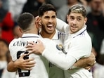  Real Madrid's Marco Asensio celebrating with teammates