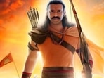 Prabhas on a poster of Adipurush.